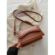 Brown Leather Bag With Shoulder Strap