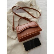 Brown Leather Bag With Shoulder Strap