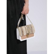 Black Shoulder Bag With Chain