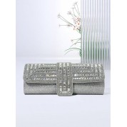 Large Silver Clutch Evening Bag