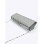 Large Silver Clutch Evening Bag