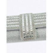 Large Silver Clutch Evening Bag