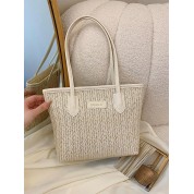 Vegan Leather Woven Tote Bag