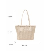 Vegan Leather Woven Tote Bag