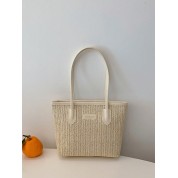 Vegan Leather Woven Tote Bag