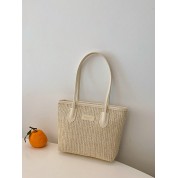 Vegan Leather Woven Tote Bag