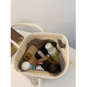 Vegan Leather Woven Tote Bag