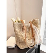 Straw Woven Beach Tote Bag