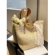 Straw Woven Beach Tote Bag