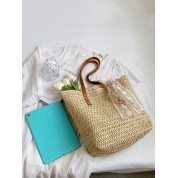 Straw Woven Beach Tote Bag