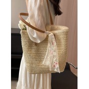 Straw Woven Beach Tote Bag