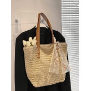 Straw Woven Beach Tote Bag