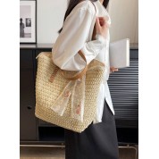 Straw Woven Beach Tote Bag