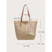 Straw Woven Beach Tote Bag