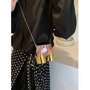 Black Gold Chain Crossbody Shoulder Bag