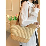 Woven Double Handle Tote Bag