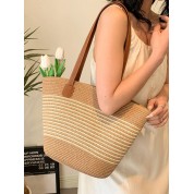 Woven Double Handle Tote Bag