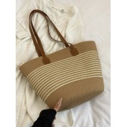 Woven Double Handle Tote Bag