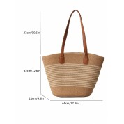 Woven Double Handle Tote Bag