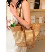 Woven Double Handle Tote Bag