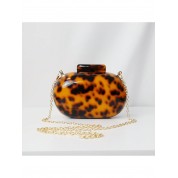 Leopard Print Cross Body Clutch Bag