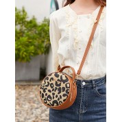 Leopard Print Round Cross Body Bag