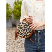 Leopard Print Round Cross Body Bag