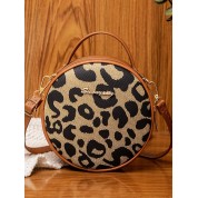 Leopard Print Round Cross Body Bag