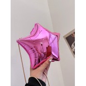 Hot Pink Leather Crossbody Bag