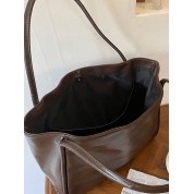 Large Brown Soft Leather Tote Bag