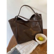 Large Brown Soft Leather Tote Bag