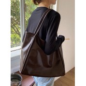 Large Brown Soft Leather Tote Bag