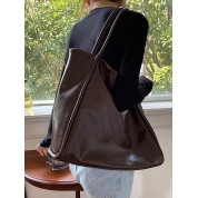 Large Brown Soft Leather Tote Bag