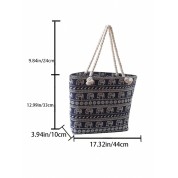 Large Rope Handle Canvas Tote Bag