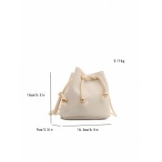 Leather Drawstring Bucket Crossbody Bag