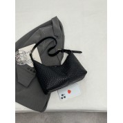 Black Woven Leather Crossbody Bag