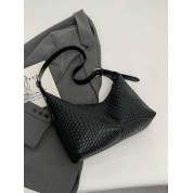 Black Woven Leather Crossbody Bag