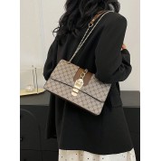 Black Leather Shoulder Bag Gold Hardware