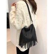 Black Large Saddle Crossbody Bag