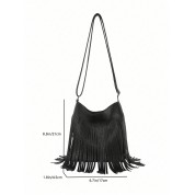 Black Large Saddle Crossbody Bag