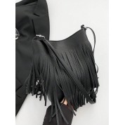 Black Large Saddle Crossbody Bag