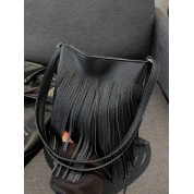 Black Large Saddle Crossbody Bag