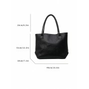 Large Tote Bag With Zipper Pattern