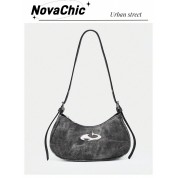 Leather Shoulder Bag With Crossbody Strap