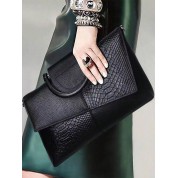 Black Leather Clutch Crossbody Bag