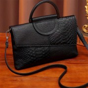 Black Leather Clutch Crossbody Bag