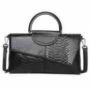 Black Leather Clutch Crossbody Bag