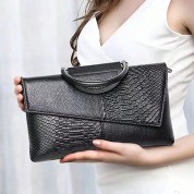 Black Leather Clutch Crossbody Bag