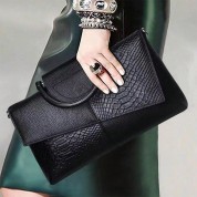 Black Leather Clutch Crossbody Bag