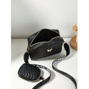 Leather Shoulder Bag With Compartments